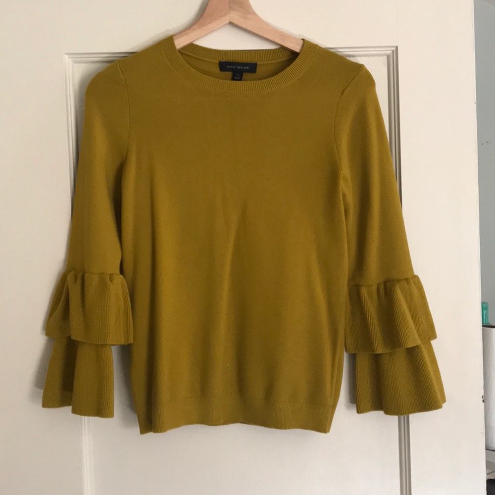 Ann Taylor ruffle sleeve sweater